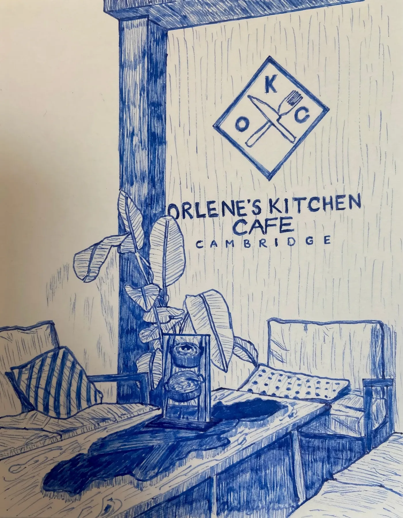 Orlene's Kitchen Cafe interior, Cambridge